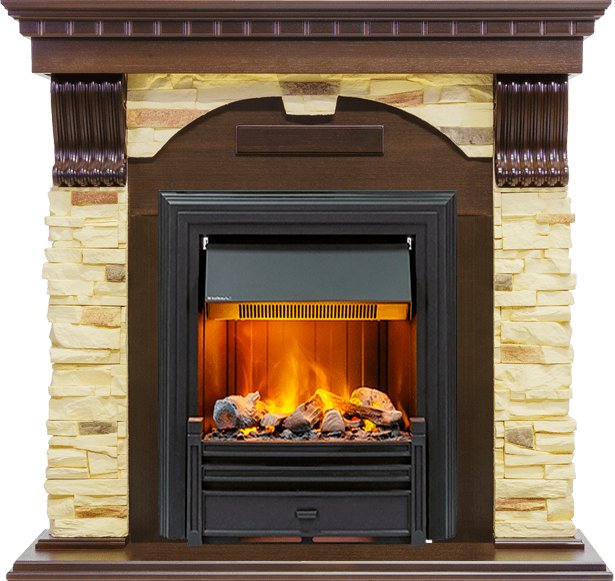 Фото Каминокомплект Dublin угловой - Темный дуб / Сланец с очагом Brookline Black Угловые каминокомплекты DIMPLEX heatsystems.ru