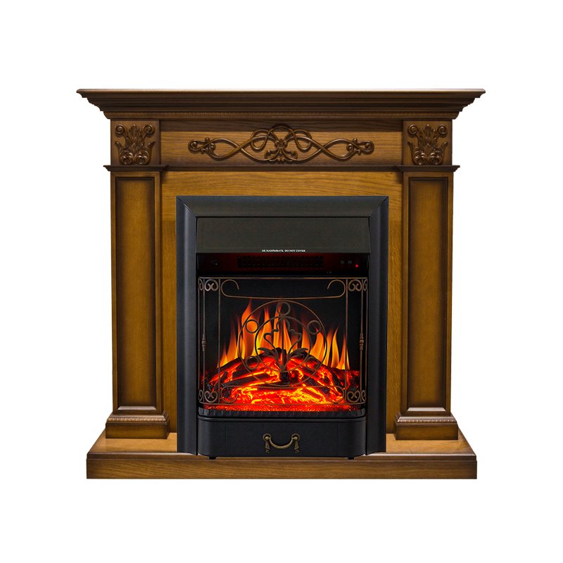 ФОТО Каминокомплект Verona - Дуб антик с очагом Majestic FX Black heatsystems.ru