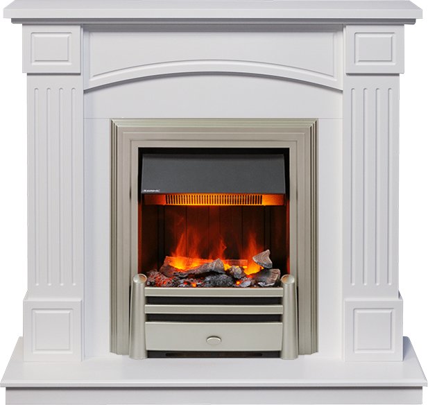 Фото Каминокомплект Boston - Белый (Высота 925см) с очагом Chesford Линейные очаги ROYAL FLAME heatsystems.ru