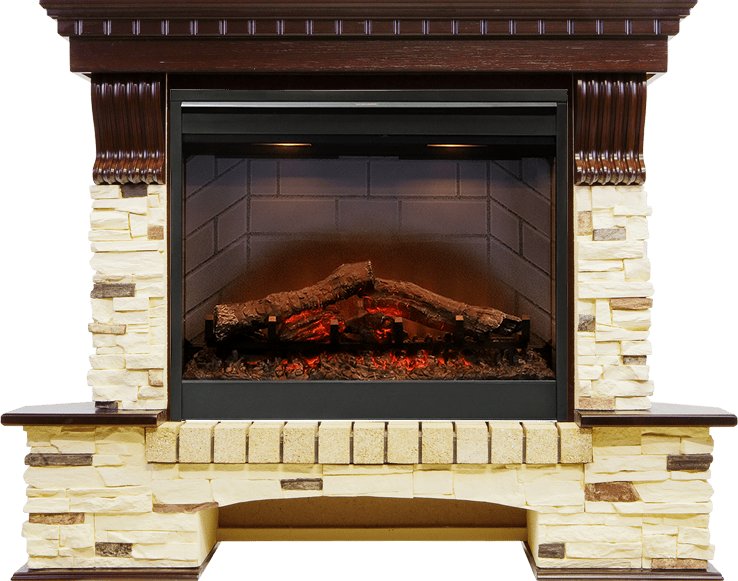 Фото Каминокомплект Pierre Luxe угловой - Темный дуб / Сланец (Высота 1045мм) с очагом Symphony 26'' DF2608-INT Угловые каминокомплекты DIMPLEX heatsystems.ru