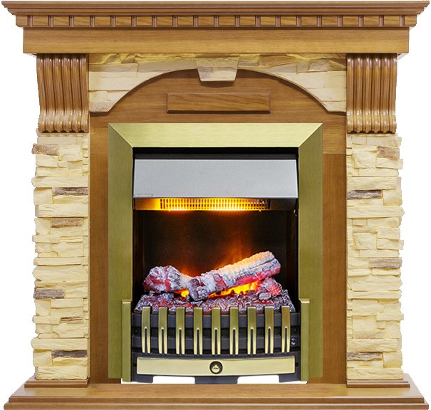 Фото Каминокомплект Dublin -  Дуб / Сланец с очагом Danville Antique Brass FB2 Каминокомплекты из камня DIMPLEX heatsystems.ru