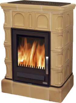 Фото Britania (кафельный цоколь, чугунная вставка) Кафельные печи ABX heatsystems.ru