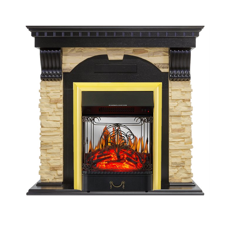 Фото Каминокомплект Dublin - Венге / Сланец с очагом Majestic FX M Brass Угловые каминокомплекты ROYAL FLAME heatsystems.ru