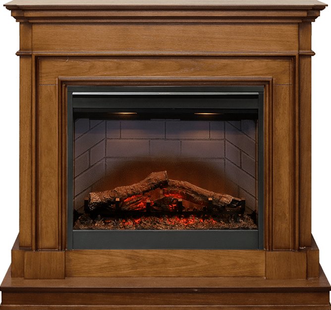 Фото Каминокомплект Newport - Орех с очагом Symphony 26'' DF2608-INT Линейные очаги ROYAL FLAME heatsystems.ru