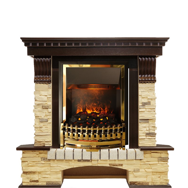 Фото Каминокомплект Pierre Luxe угловой - Темный дуб / Сланец (Высота 1050мм) с очагом Atherton Угловые каминокомплекты DIMPLEX heatsystems.ru