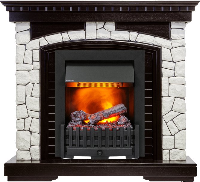 Фото Каминокомплект Glasgow - Венге / Белый с очагом Danville Black FB2 Каминокомплекты из камня DIMPLEX heatsystems.ru