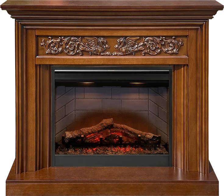 Фото Каминокомплект Nottingham - Орех с очагом Symphony 26'' DF2608-INT Линейные очаги ROYAL FLAME heatsystems.ru