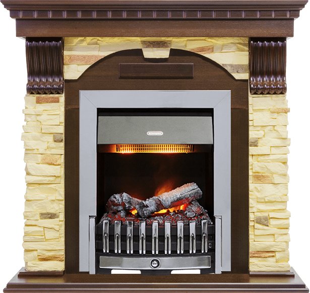 Фото Каминокомплект Dublin угловой - Темный дуб / Сланец с очагом Danville Chrome FB2 Угловые каминокомплекты DIMPLEX heatsystems.ru