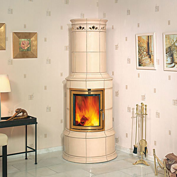 Фото BELLA ROSA KLASSIK 2 ECOPLUS, CASHMERE, РАМКА ЗОЛОТО Печи HARK (Германия) heatsystems.ru