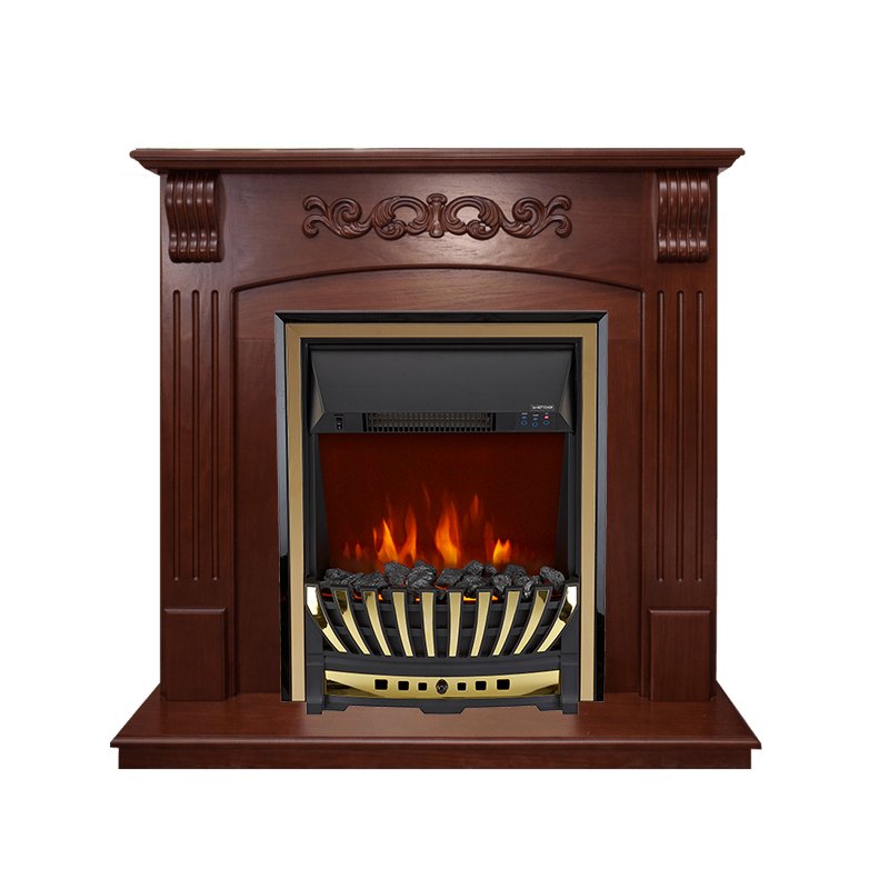 Фото Каминокомплект Sorrento угловой - Орех с очагом Aspen Gold Угловые каминокомплекты ROYAL FLAME heatsystems.ru