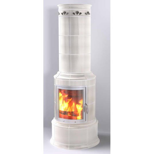 Фото BELLA ROSA KLASSIK 3 ECOPLUS, CREME-WEISS 118, РАМКА ХРОМ, ВЕРХ. ПОДКЛ. Печи HARK (Германия) heatsystems.ru