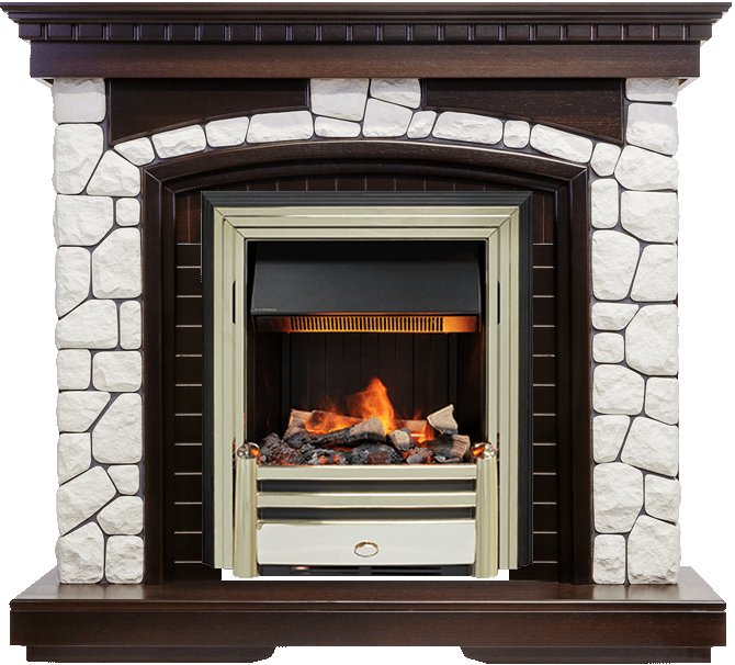 Фото Каминокомплект Glasgow - Темный дуб / Белый с очагом Cavendish Каминокомплекты из камня DIMPLEX heatsystems.ru