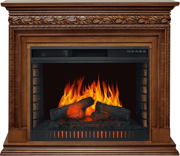 Фото Каминокомплект Valletta - Орех (Ширина 1245 мм) с очагом Vision 30 EF LED FX Линейные очаги ROYAL FLAME heatsystems.ru