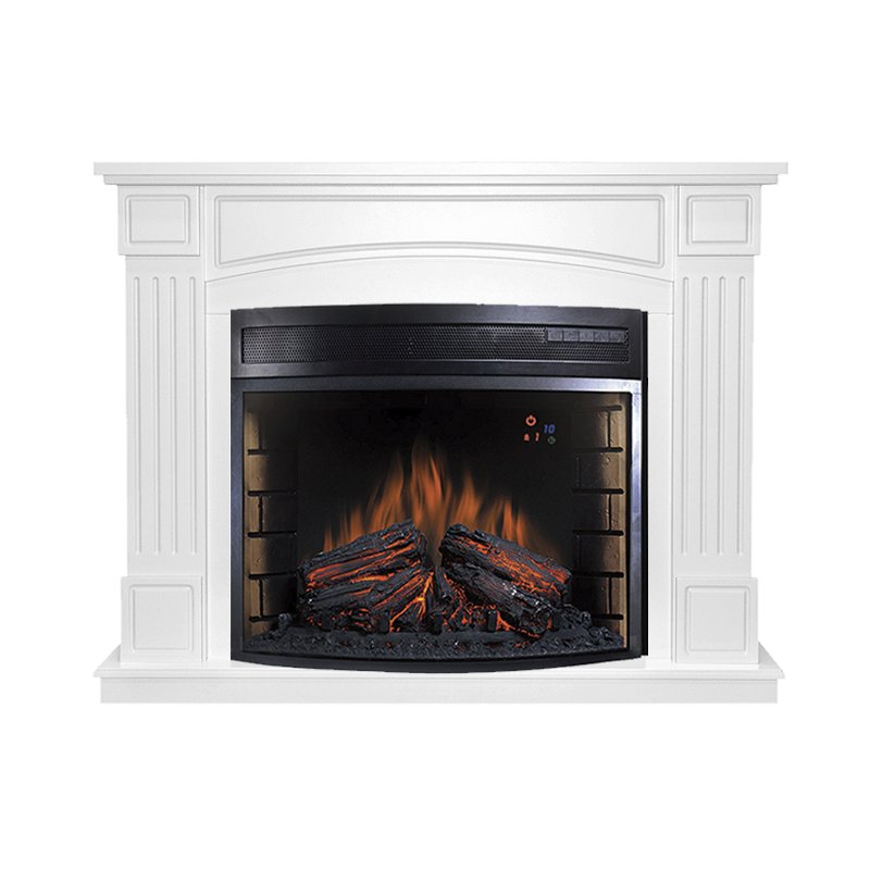 ФОТО Каминокомплект Boston - Белый с очагом Dioramic 28 LED FX heatsystems.ru