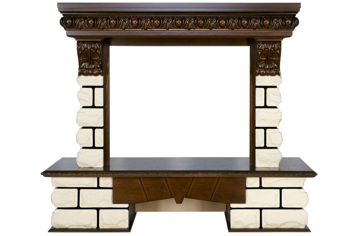 Фото Pierre Luxe LORD - Темный дуб / Белый Каменные порталы ROYAL FLAME heatsystems.ru