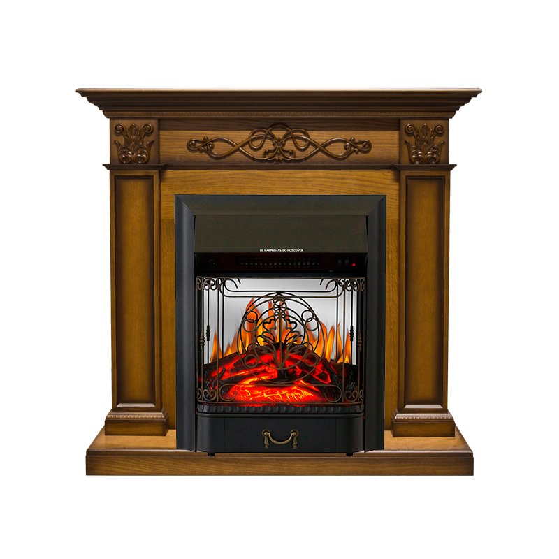 ФОТО Каминокомплект Verona - Дуб антик с очагом Majestic FX M Black heatsystems.ru