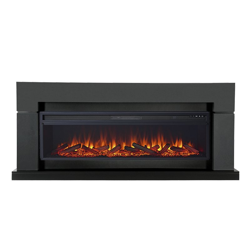 Фото Каминокомплект Lindos Graphite Grey (линейный) с очагом Vision 60 LOG LED Линейные каминокомплекты ROYAL FLAME heatsystems.ru