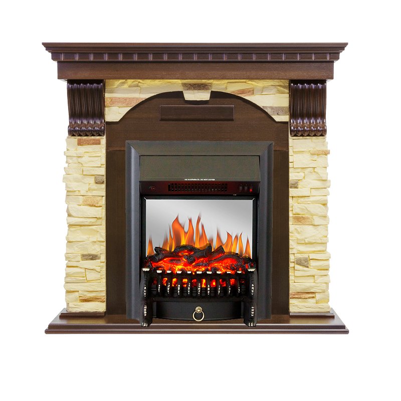 Фото Каминокомплект Dublin угловой - Темный дуб / Сланец с очагом Fobos FX M Black Угловые каминокомплекты ROYAL FLAME heatsystems.ru