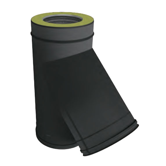 Фото Тройник 45° с изоляцией Вулкан черный VBR Дымоход Вулкан черного цвета VBR heatsystems.ru
