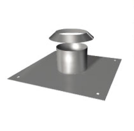 Фото Крышка невентилируемой шахты с юбкой Дымоход Вулкан одностенный круглого сечения heatsystems.ru