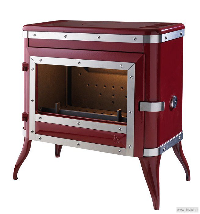 Фото TENNESSEE КРАСНАЯ ЭМАЛЬ Печи INVICTA (Франция) heatsystems.ru