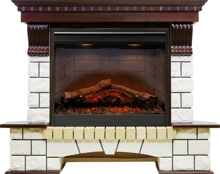 Фото Каминокомплект Pierre Luxe угловой - Темный дуб / Белый с очагом Symphony 26'' DF2608-INT Угловые каминокомплекты DIMPLEX heatsystems.ru