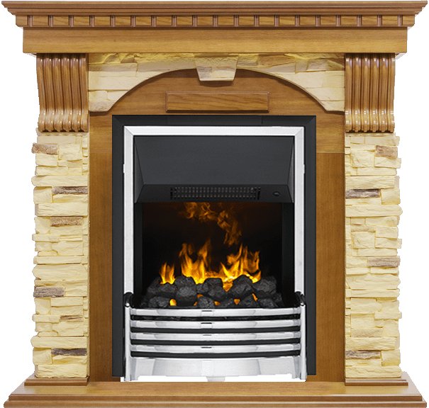 Фото Каминокомплект Dublin -  Дуб / Сланец с очагом Flagstaff Каминокомплекты из камня DIMPLEX heatsystems.ru
