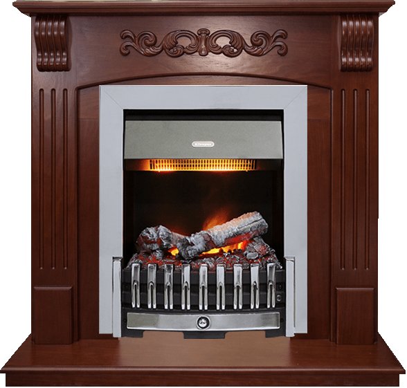 Фото Каминокомплект Sorrento угловой - Орех с очагом Danville Chrome FB2 Угловые каминокомплекты DIMPLEX heatsystems.ru