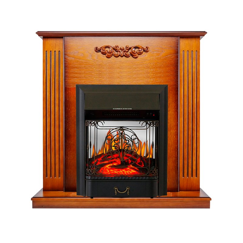 ФОТО Каминокомплект Lumsden - Дуб антик с очагом Majestic FX M Black heatsystems.ru