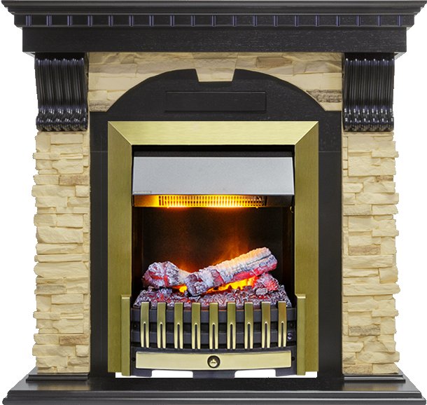 Фото Каминокомплект Dublin - Венге / Сланец с очагом Danville Antique Brass FB2 Каминокомплекты из камня DIMPLEX heatsystems.ru