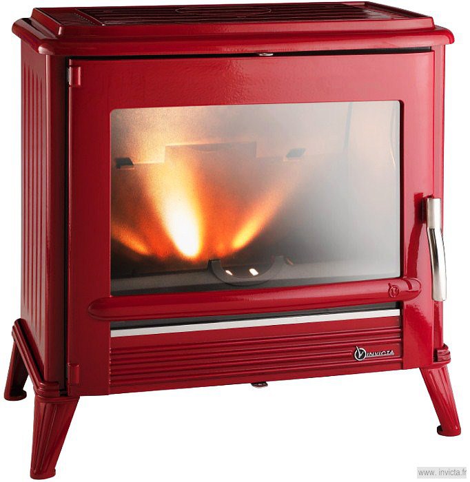 Фото MODENA КРАСНАЯ ЭМАЛЬ Печи INVICTA (Франция) heatsystems.ru