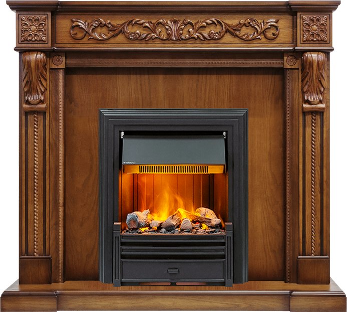 Фото Каминокомплект Neapol - Дуб антик с очагом Brookline Black Деревянные каминокомплекты DIMPLEX heatsystems.ru