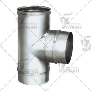 Фото Тройник Вулкан TRHR 90 одностенный Дымоход Вулкан одностенный круглого сечения heatsystems.ru