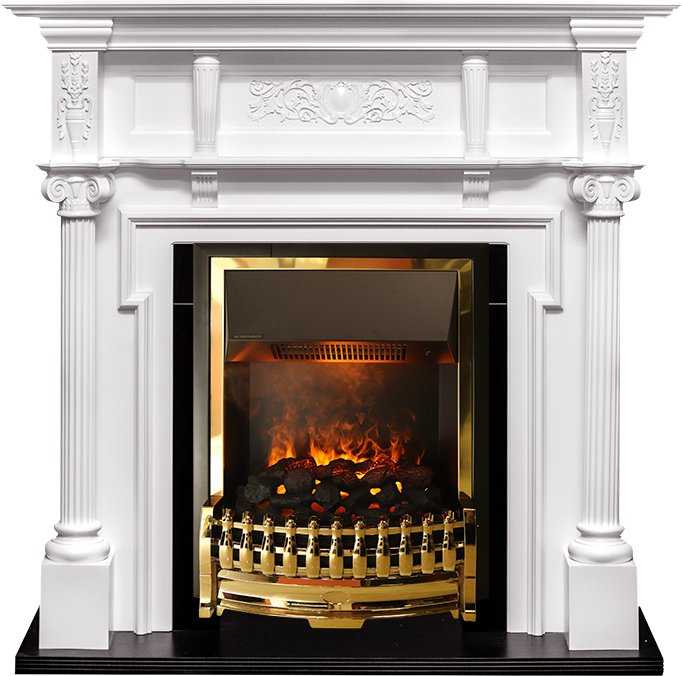 Фото Каминокомплект Oxford - Белый с очагом Atherton Линейные очаги ROYAL FLAME heatsystems.ru