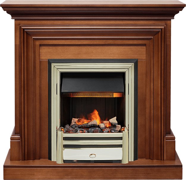 Фото Каминокомплект Bradford - Орех с очагом Cavendish Линейные очаги ROYAL FLAME heatsystems.ru