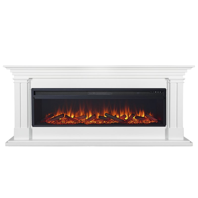 Фото Каминокомплект Lyon 60 - Белый с очагом Vision 60 LOG LED Линейные каминокомплекты ROYAL FLAME heatsystems.ru