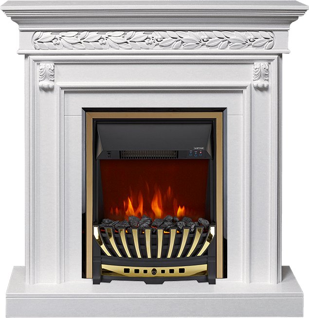 Фото Каминокомплект Valletta - Белый (Ширина 1040 мм) с очагом Aspen Gold Линейные очаги ROYAL FLAME heatsystems.ru