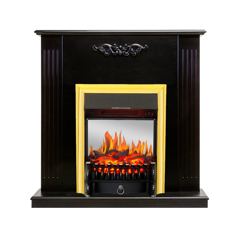 ФОТО Каминокомплект Lumsden - Венге с очагом Fobos FX M Brass heatsystems.ru