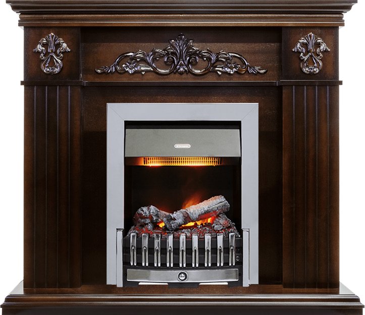 Фото Каминокомплект Provence - Коньяк с очагом Danville Chrome FB2 Деревянные каминокомплекты DIMPLEX heatsystems.ru