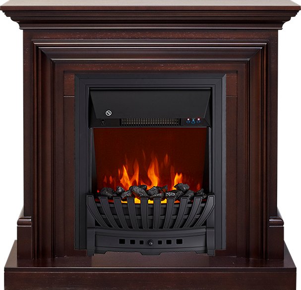 Фото Каминокомплект Bradford - Темный дуб с очагом Aspen Black Линейные очаги ROYAL FLAME heatsystems.ru