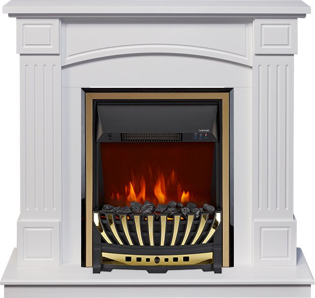 Фото Каминокомплект Boston - Белый (Высота 925см) с очагом Aspen Gold Линейные очаги ROYAL FLAME heatsystems.ru