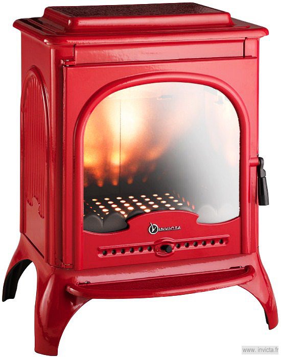 Фото SEVILLE КРАСНАЯ ЭМАЛЬ Печи INVICTA (Франция) heatsystems.ru