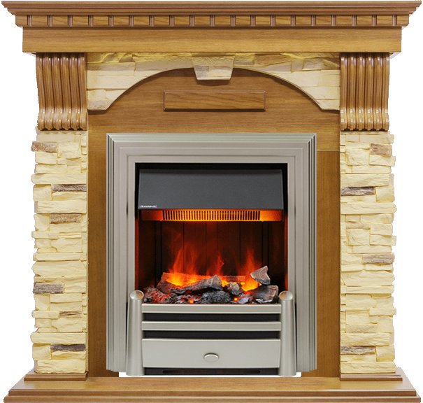Фото Каминокомплект Dublin -  Дуб / Сланец с очагом Chesford Каминокомплекты из камня DIMPLEX heatsystems.ru