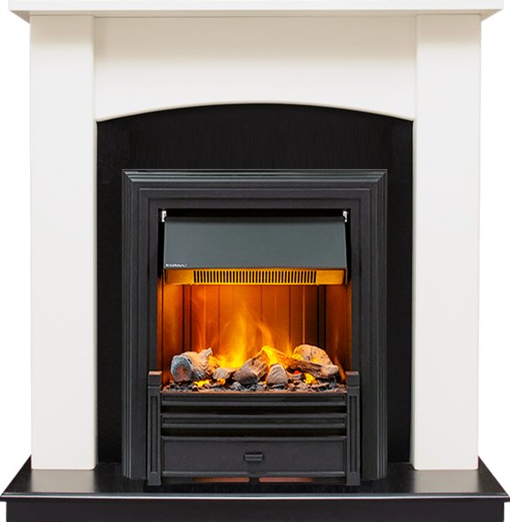 Изображение DIMPLEX heatsystems.ru Фото Каминокомплект Baltimore - Слоновая кость, черный с очагом Brookline Black Деревянные каминокомплекты DIMPLEX heatsystems.ru