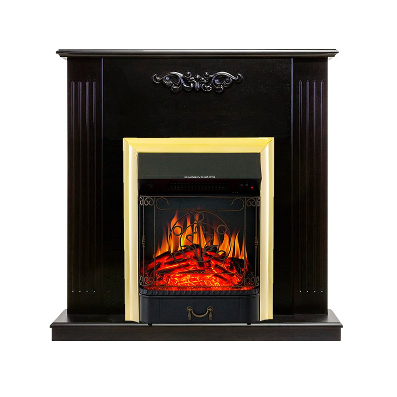 ФОТО Каминокомплект Lumsden - Венге с очагом Majestic FX Brass heatsystems.ru