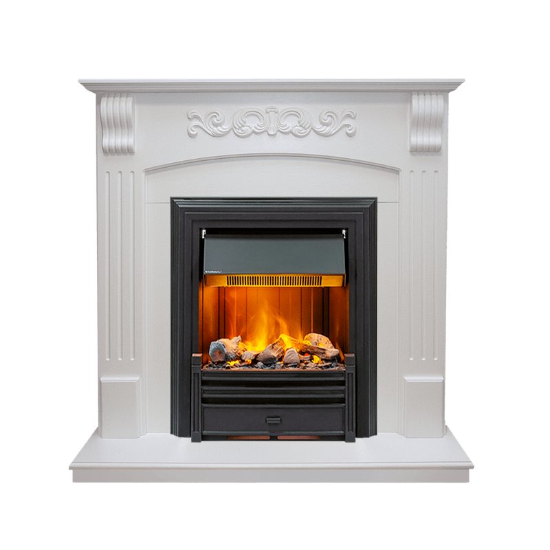 Фото Каминокомплект Sorrento угловой - Белый дуб с очагом Brookline Black Угловые каминокомплекты DIMPLEX heatsystems.ru