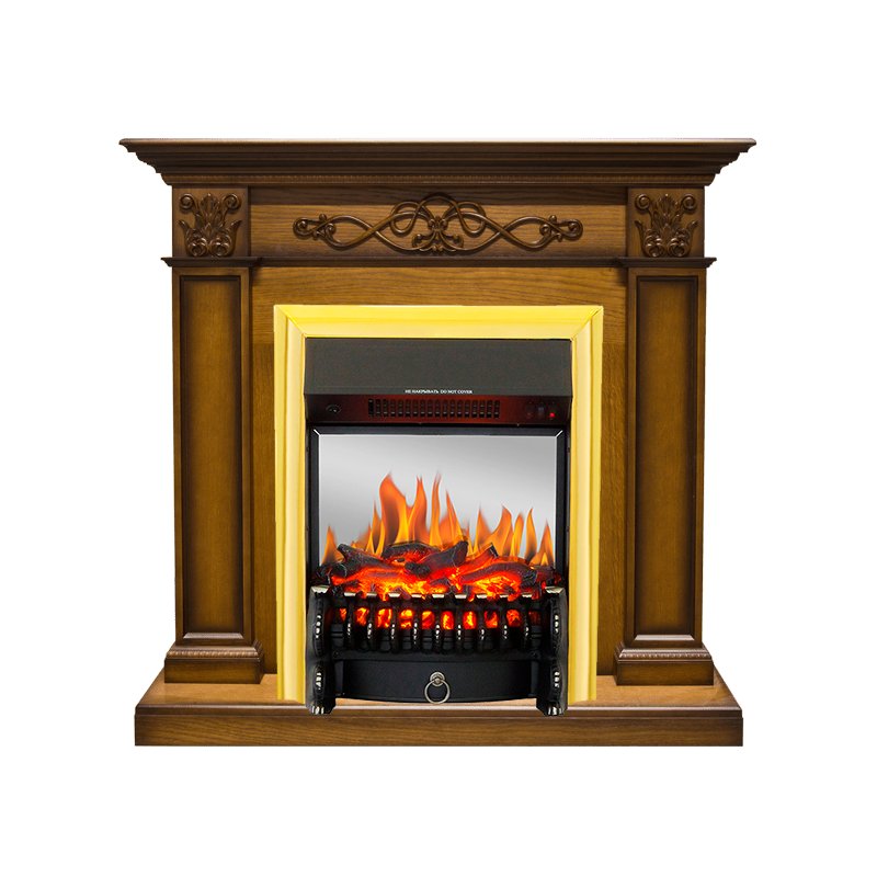 ФОТО Каминокомплект Verona - Дуб антик с очагом Fobos FX M Brass heatsystems.ru