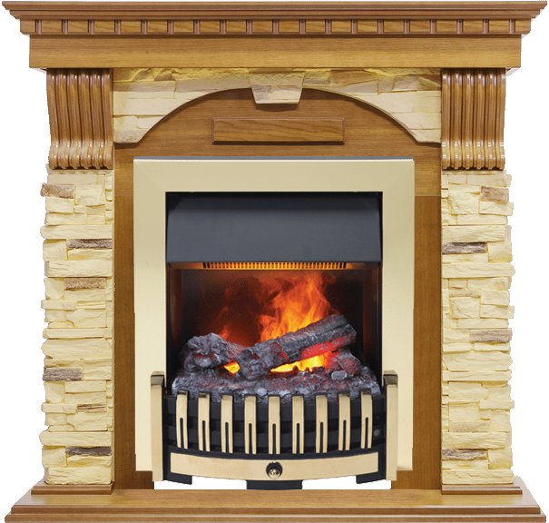Фото Каминокомплект Dublin -  Дуб / Сланец с очагом Danville Brass FB2 Каминокомплекты из камня DIMPLEX heatsystems.ru