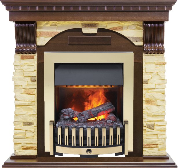 Фото Каминокомплект Dublin угловой - Темный дуб / Сланец с очагом Danville Brass FB2 Угловые каминокомплекты DIMPLEX heatsystems.ru