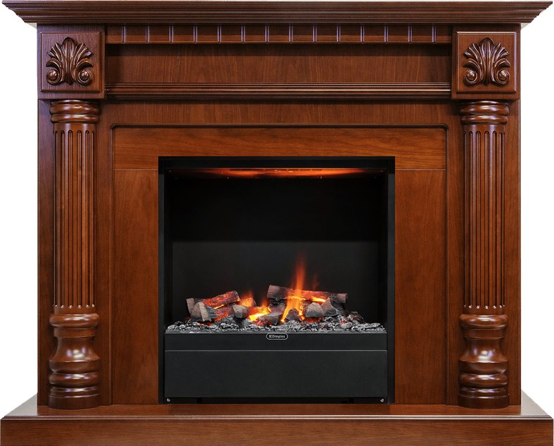 Фото Каминокомплект Edinburg - Орех с очагом Albany Деревянные каминокомплекты DIMPLEX heatsystems.ru